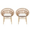 Set of 2 Wicker Patio Dining Chairs with Backrest, All-Weather Outdoor Chairs with Metal Frame for Backyard, Balcony, or Deck-Maison Boucle - 3 of 4