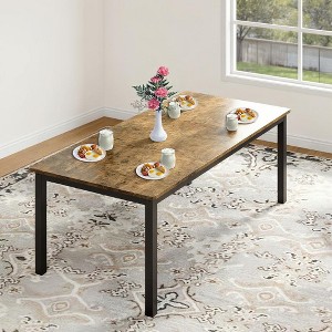 GustoWave Industrial Dining Table for 6-8 People, with Metal Legs - 1 of 4