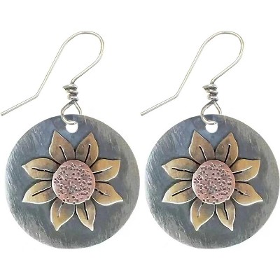 Boho Earrings, Gray Teardrop Earrings, Flower Earrings, Dangle Ethnic Earrings for Women, Handmade Bohemian Trendy Boho Vintage Jewelry