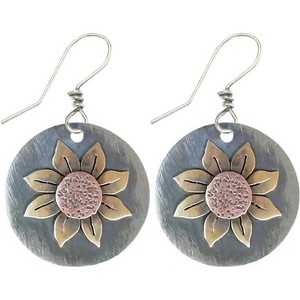 Boho Earrings, Gray Teardrop Earrings, Flower Earrings, Dangle Ethnic Earrings for Women, Handmade Bohemian Trendy Boho Vintage Jewelry - 1 of 4
