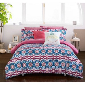 Chic Home Design Full 9pc Bayani Comforter & Sham Set Fuchsia, Pink