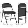 2 Pack Folding Chairs with Padded Cushions, Padded Foldable Chair Hold Up to 350 Pounds, Portable Black Folding Chair - 3 of 4