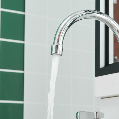 Polished Chrome Double Handle Wall Mount Kitchen Faucet