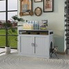 GustoWave Designer Cat Washroom, Storage Bench Cat Litter Box Enclosure Furniture Box House with Table, Spacious Storage - 4 of 4