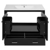 INFURNIC Vanity Tables, Elegant Compact Bathroom Vanity with Ample Storage for Small Spaces and Easy Maintenance, Black, 18"*36"*34" - 4 of 4