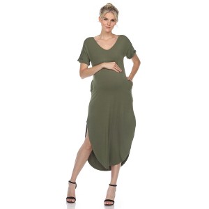 Maternity V-neck Maxi Dress - 1 of 4