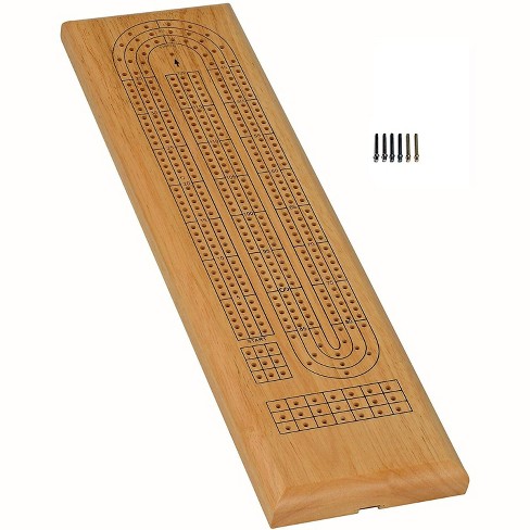 We Games Classic Cribbage Set - Solid Wood Continuous 3 Track Board ...