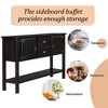 ACEPANO 48 in. W Solid Wood Console Table with 2 Drawers, Cabinets & Bottom Shelf for Living Room & Kitchen-Espresso - 3 of 4