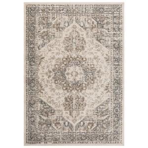 Gray And Beige Medallion Area Rug - 1 of 4