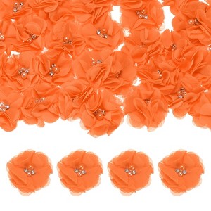 Unique Bargains Mesh Fabric Rhinestone Pearl Chiffon Flowers 2.17 x 2.17 Inch - 1 of 4