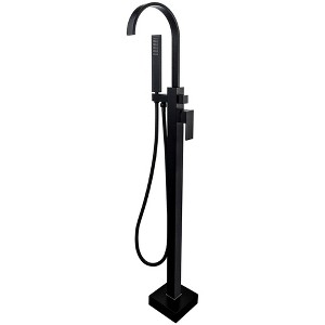 Single-Handle Freestanding Floor Mount Roman Tub Faucet Bathtub Filler with Hand Shower - 1 of 4