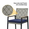 Aukfa 5-Piece All-Weather Woven Rope & Acacia Wood Square Patio Dining Set with Cushions - 4 of 4