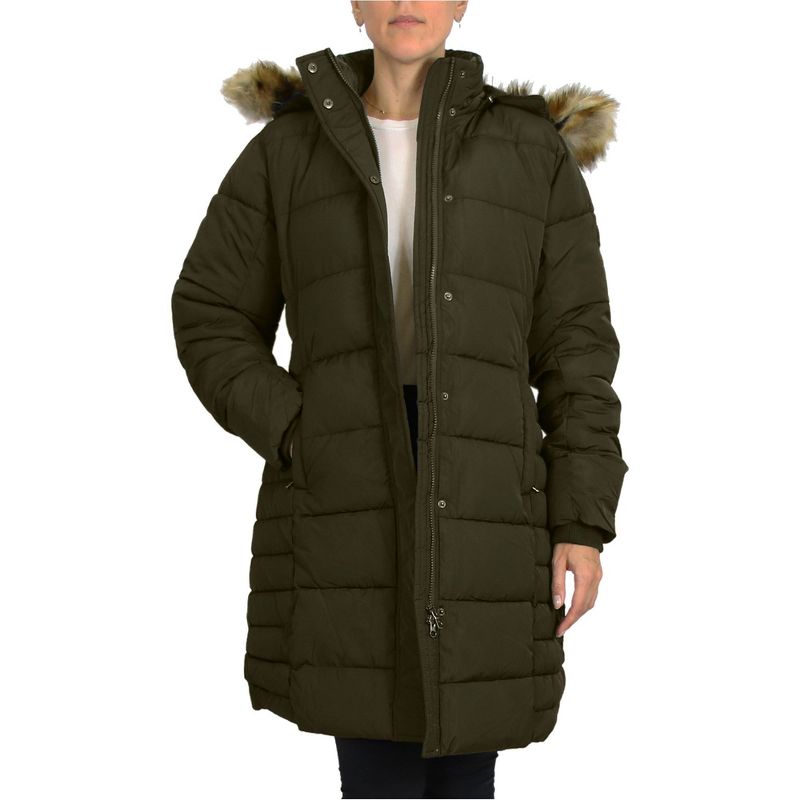 Spire By Galaxy Women's Heavyweight Parka Jacket With Detachable Faux Fur Hood (S-XL), 1 of 4