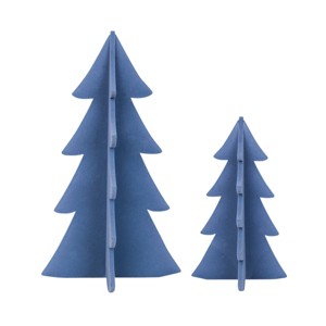 carol & frank Flocked Blue Tree Figurine Set of 2 - 1 of 4