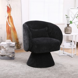 Swivel Accent Chair Armchair, Round Barrel Chair in Fabric for Living Room Bedroom - 1 of 4