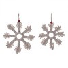 Transpac Polyester 9.8 in. Beige Christmas Macrame Hanging Snowflake Set of 2 - 3 of 4