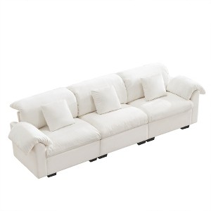 NicBex 119 Inch Velvet Storage Couch,3-Seater Deep Seat Sofa with Fluffy Armrest Pillows for Living Room,Small Space,Office,Apartment - 1 of 4