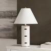 Flavie 26.5 Inch Metal/PU Leather Table Lamp - White/Brown/Brass Gold - Safavieh. - image 2 of 4