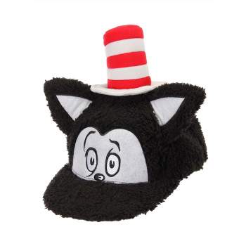 HalloweenCostumes.com    Dr. Seuss Cat in the Hat Costume Fuzzy Snapback Hat, Black/Red/White