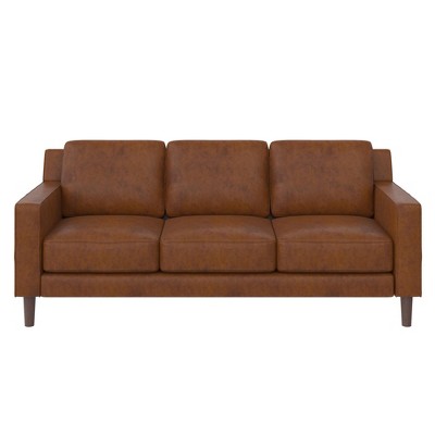 DHP Brynn 3 Seater Sofa, Camel Faux Leather
