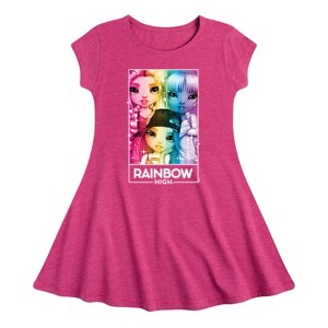 Girls' - Rainbow High - Rainbow Sparkle Box Fit & Flair Cap Sleeve Dress - 1 of 2