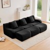 Aukfa Modular Teddy Fabric Sofa,Convertible Modular Sectional Sofa Set , 3-Seats with 1/2/3 Ottoman Soft Boneless Design for Living Room - 2 of 4