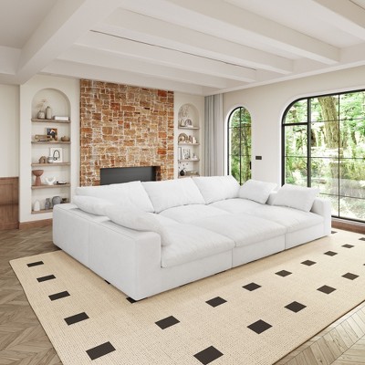 Large size modular cloud sofa 6 seats down sofa bed apartment living room sofa 120"