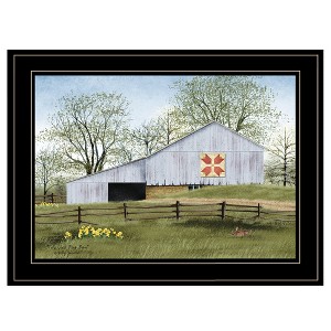 Gulches Series "Tulip Quilt Block Barn" in by Billy Jacobs 1 Piece Black Frame Print Seasonal Home Decor Poster Art Print 15 in. x 1 in. - 1 of 4