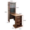PAGED L-Shaped Corner Desk with Hutch, Modern Home Office Computer Desk with Drawers & Bookshelf for Living Room, 2-in-1 L-Shaped Design - 3 of 4