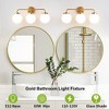 POWLIG 22.44-in 3-Light Gold Bathroom Light Fixtures Over Mirror Vanity Lighting with Milk White Glass Globe Shades - 4 of 4
