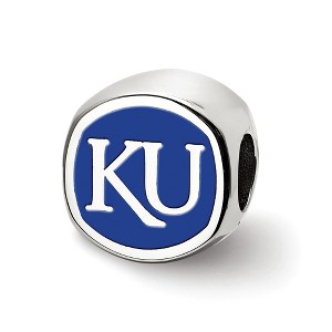 Black Bow Jewelry Sterling Silver Kansas Jayhawks NCAA Bead Charm - 1 of 4