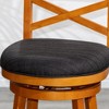 FURNIinspire Counter And Bar Stools Swivel Bar Stool Counter Stool, Vintage Bar Chair With Backrest, Natural Frame, Charcoal Fabric Seat, 24"*24"*45" - 4 of 4