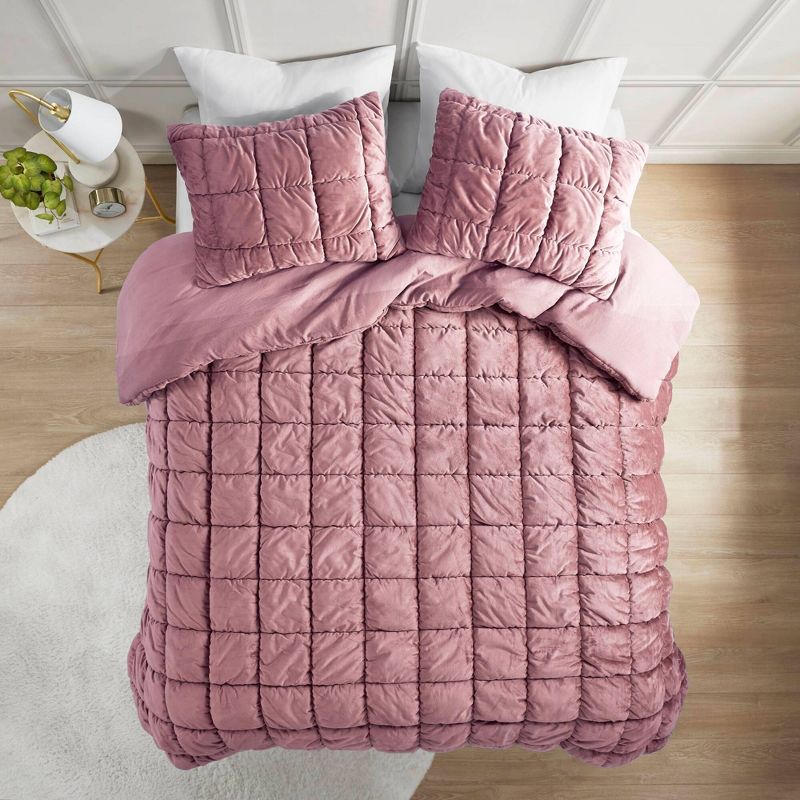 Intelligent Design Velvet Dream Puff Ultra Soft Weave Comforter Set, 1 of 11