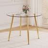 Syemin End Table, Coffee Table Accent Table with Tempered Glass Top and Metal Legs for Modern Living Room, Clear, 40"*40"*30" - 2 of 4
