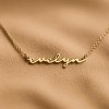 Custom Name Necklace 18K Gold Plated Personalized Bridesmaid Birthday Gift Tiny Name+Heart - 2 of 4