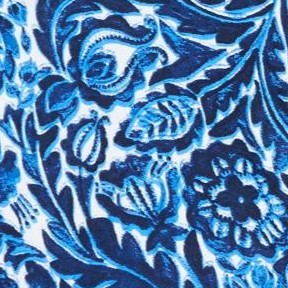 white blue painted floral