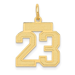 Black Bow Jewelry 14k Yellow Gold, Jersey Collection, Small Number 23 Pendant - 1 of 4