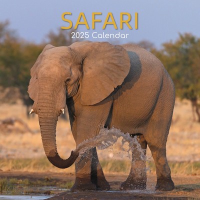 The Gifted Stationery 2025 Square Wall Calendar, Safari, 16-Month Natural World Theme with 180 Reminder Stickers (12x12 In)