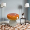 Vynxaria 13.8" Mushroom Model Resin Stool, Oversized Forest Base Statue, Indoor Outdoor Courtyard Lawn Multi-Purpose Decor - 4 of 4