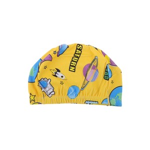 Unique Bargains Polyester Planet Pattern Swim Cap 5.91"x8.27" Yellow Blue 1 Pc - 1 of 4