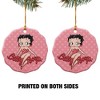 Betty Boop Pink Polka Dots Porcelain Scalloped Holiday Christmas Tree Ornament - 2.8" (7.1 cm) - 2 of 4