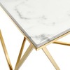 Modway Vertex End Table – Round Gold Stainless Steel Frame with Glass Top - 3 of 4