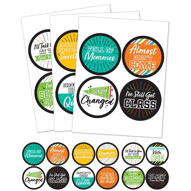 Big Dot of Happiness Still Got Class - High School Reunion Party Funny Name Tags - Party Badges Sticker Set of 12, 1 of 7