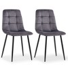 NicBex Velvet Dining Chairs Set of 2,Armless Kitchen Chairs with Tufted Backrest and Black Metal Legs for Dining Room,Kitchen - 4 of 4