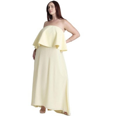 ELOQUII Women's Plus Size Peplum Bodice Gown