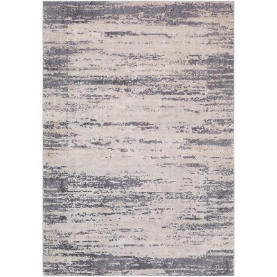 Livabliss 6'7"x9'6" Tree Tracks Modern Rugs Gray: Indoor Medium Pile Stain-Resistant Area Rug
