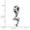 Black Bow Jewelry Sterling Silver Dolphin Dangle Bead Charm - 2 of 3