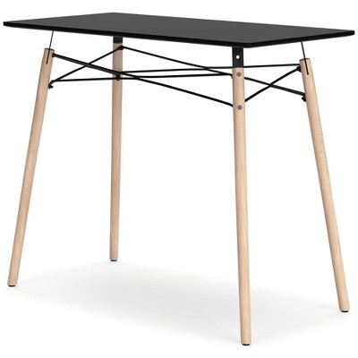 Jaspeni Black and Natural Wood Home Office Desk