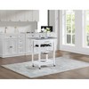 Wooakway 33.5"H Indoor Kitchen Island Trolley Serving Cart with Stainless Steel Marble Top Underneath Drawer Basket Wine Rack Lockable Casters - 3 of 4