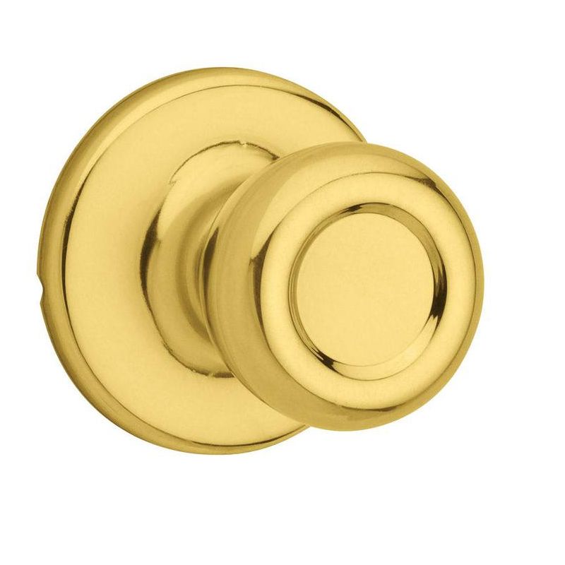Kwikset Tylo Polished Brass Passage Door Knob Right or Left Handed, 2 of 6
